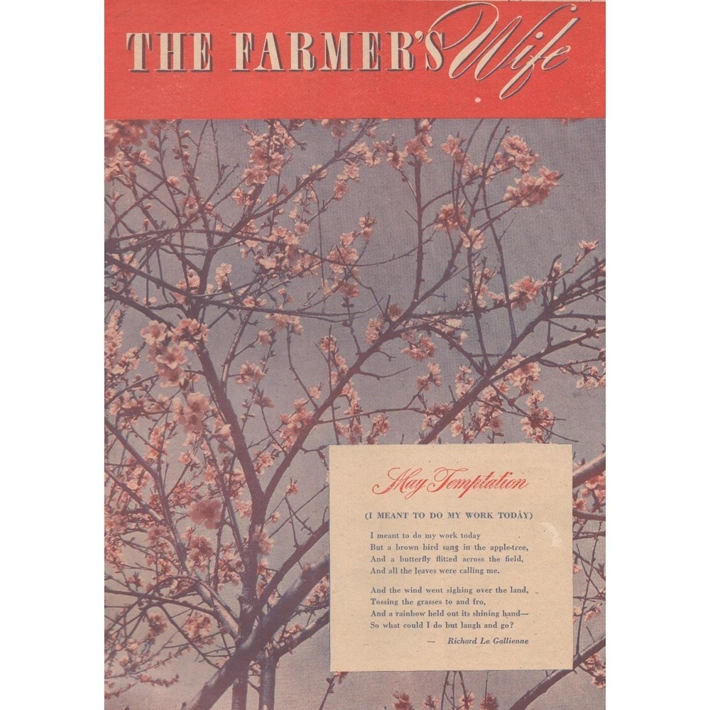 The Farmers Wife Magazine May Temptation Richard Le Gallienne Vintage Print 1946